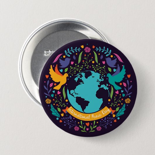 Internationaler Friedenstag Button (Vorne & Hinten)
