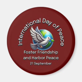 Internationaler Friedenstag. Förderung der Freunds Magnet