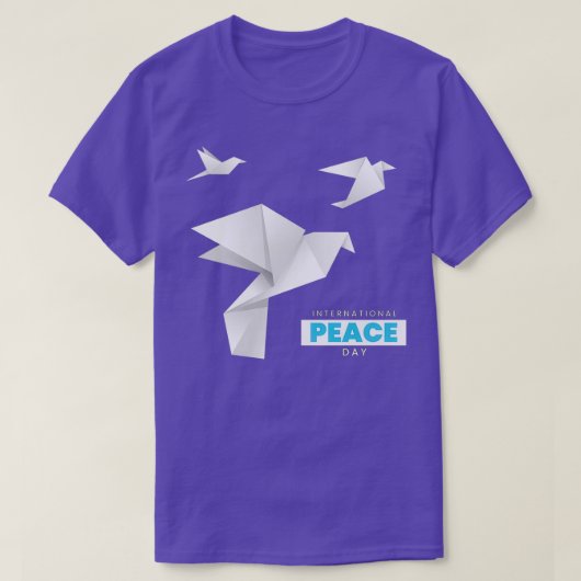 Internationaler Friedenstag mit Origami-Tauben T-Shirt (Design vorne)