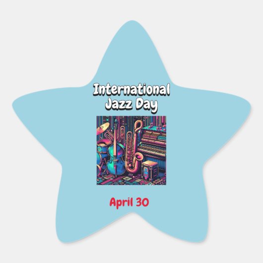 Internationaler Jazztag, 30. April Stern-Aufkleber (Vorderseite)