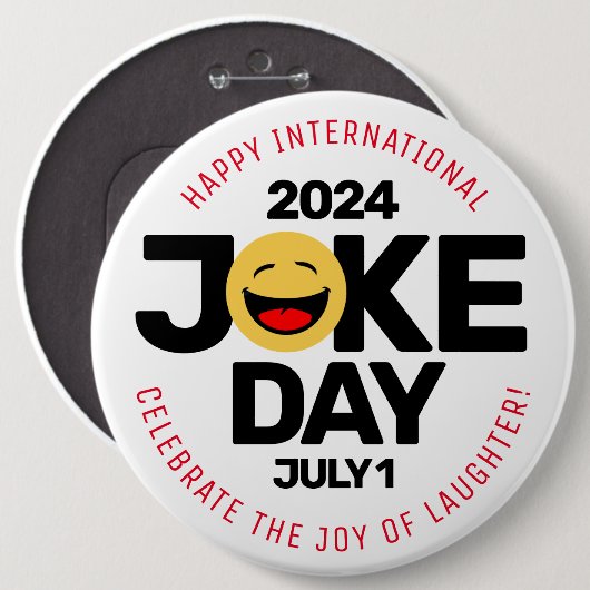 Internationaler Joke Day Laughing Face Button (Vorne & Hinten)