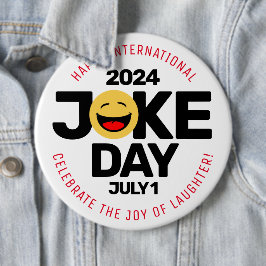 Internationaler Joke Day Laughing Face Button