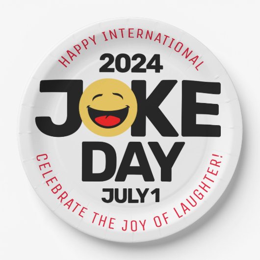 Internationaler Joke Day Laughing Face Pappteller (Vorderseite)