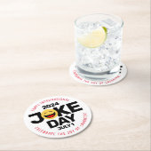 Internationaler Joke Day Laughing Face Runder Pappuntersetzer (Vor Ort)