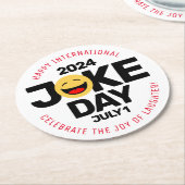 Internationaler Joke Day Laughing Face Runder Pappuntersetzer (Angewinkelt)