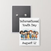 Internationaler Jugendtag - August 12 Button (Vorderseite/Rückseite)