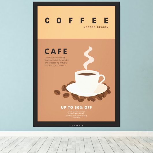 Internationaler Kaffee Leinwanddruck (Insitu (Holzboden))