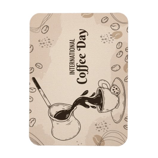 Internationaler Kaffeetag+ Magnet (Vertikal)