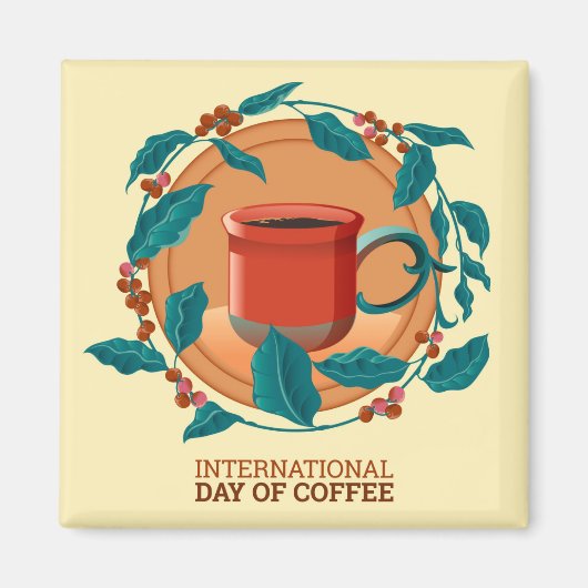 Internationaler Kaffeetag Magnet (Vorne)