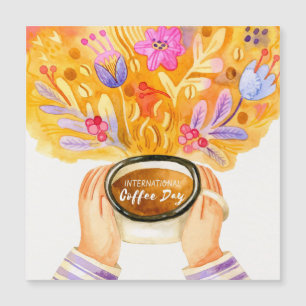 Internationaler Kaffeetag Magnetkarte