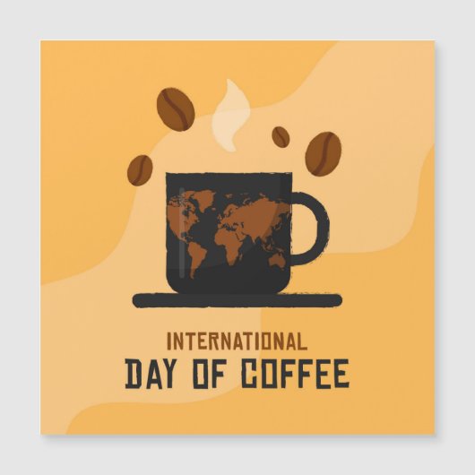 Internationaler Kaffeetag Magnetkarte (Vorderseite)