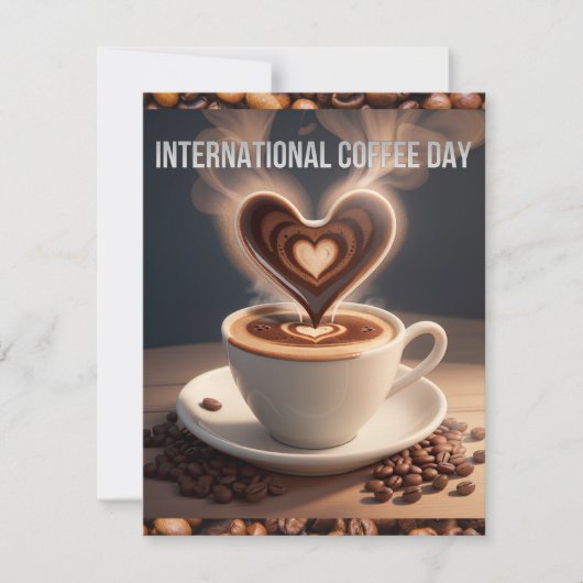 Internationaler Kaffeetag Mitteilungskarte (Vorderseite)