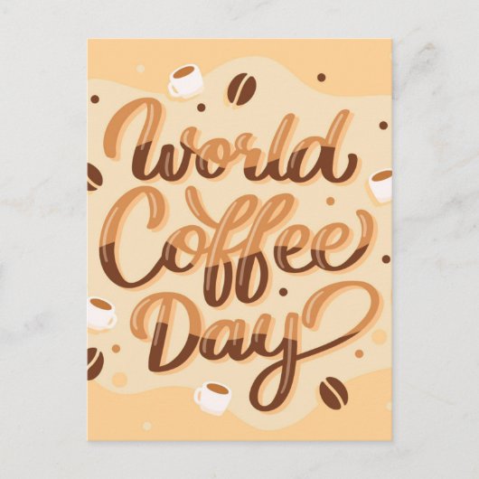 Internationaler Kaffeetag Postkarte (Vorderseite)