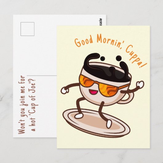 Internationaler Kaffeetag Postkarte (Vorne/Hinten)