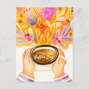 Internationaler Kaffeetag Postkarte
