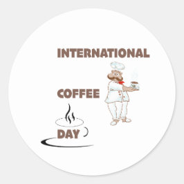 Internationaler Kaffeetag Runder Aufkleber