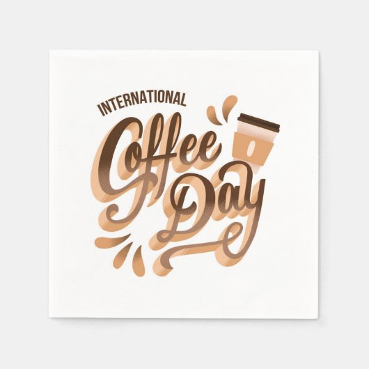 Internationaler Kaffeetag Serviette (Vorderseite)