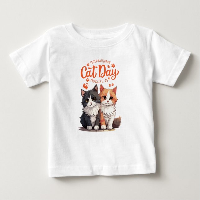 Internationaler Katzentag Baby T-shirt (Vorderseite)