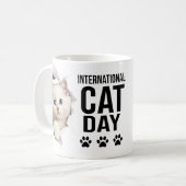 Internationaler Katzentag-Feier Kaffeetasse (Vorderseite Links)