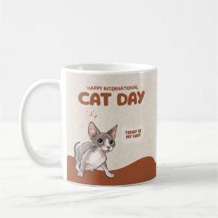 Internationaler Katzentag Sphynx-Feierkunst Kaffeetasse