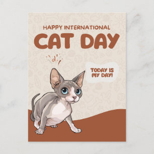 Internationaler Katzentag Sphynx-Feierkunst Postkarte