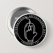 Internationaler Lefthanders-Tag, linke Maus Bu Button (Vorne & Hinten)