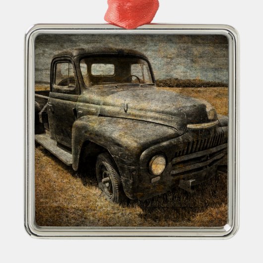Internationaler Lieferwagen Silbernes Ornament (Vorne)