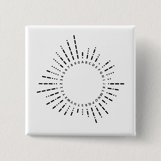 Internationaler Morse-Code-Alphabet Button (Vorderseite)