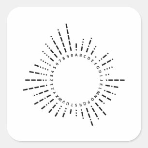 Internationaler Morsecode-Chart Quadratischer Aufkleber