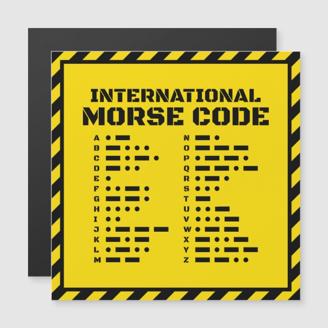 Internationaler Morsecode – Fette Industrie-Optik  Magnetkarte (Vorne/Hinten)