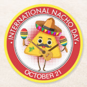 Internationaler Nacho-Tag Runder Pappuntersetzer (Vorderseite)