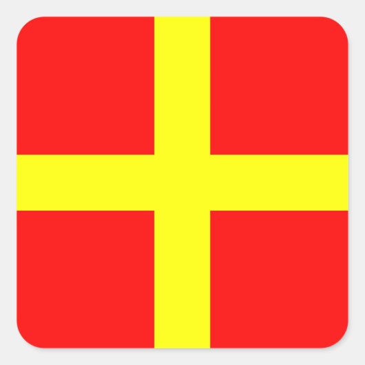 Internationaler nautischer Schiffssignaturbuchstab Quadratischer Aufkleber (Vorderseite)