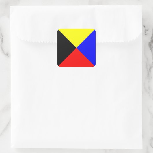 Internationaler nautischer Schiffssignaturbuchstab Quadratischer Aufkleber (Tasche)