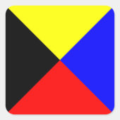 Internationaler nautischer Schiffssignaturbuchstab Quadratischer Aufkleber (Vorderseite)