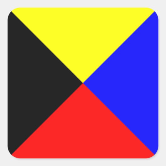 Internationaler nautischer Schiffssignaturbuchstab Quadratischer Aufkleber (Vorderseite)