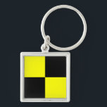 Internationaler nautischer Schiffssignaturbuchstab Schlüsselanhänger<br><div class="desc">Zeichen für das internationale Seeschiffssignal l nautisches Alphabet</div>