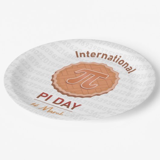 Internationaler Pi-Tag Pappteller (Schrägansicht)