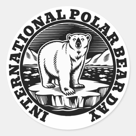Internationaler Polarbär Runder Aufkleber (Vorderseite)