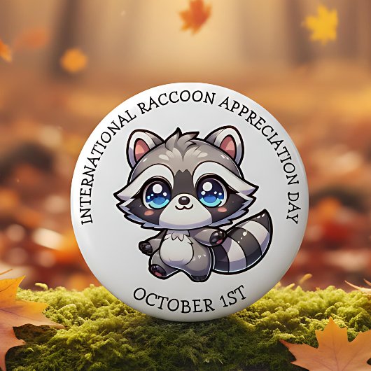 Internationaler Raccoon-Wertungstag Button