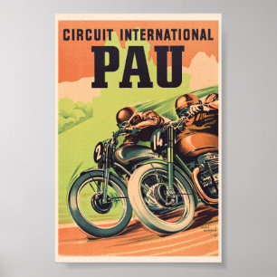 Internationaler Rennkurs Pau Frankreich Vintage Po Poster