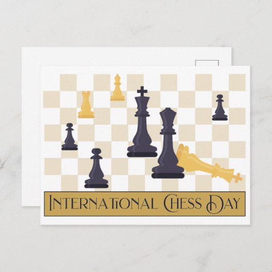 Internationaler Schachtag T - Shirt Postkarte (Vorne/Hinten)