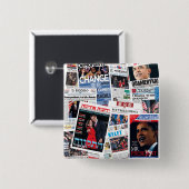 Internationaler Schlagzeilen-Knopf Obama Button (Vorne & Hinten)