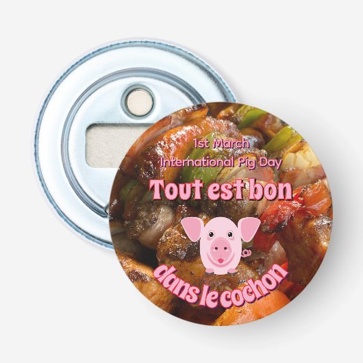 Internationaler Schweinetag Flaschenöffner (Vorderseite)