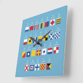 Internationaler Signalkodex Alphabet Quadratische Wanduhr (Winkel)