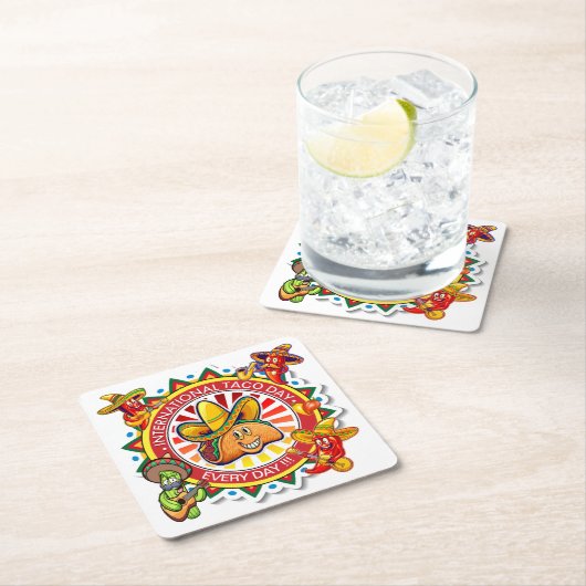 Internationaler TACO-Tag Napkins Rechteckiger Pappuntersetzer (Vor Ort)