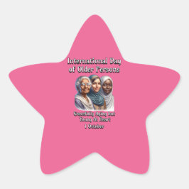 Internationaler Tag der älteren Menschen. 1. Stern-Aufkleber