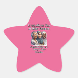 Internationaler Tag der älteren Menschen. 1. Stern-Aufkleber