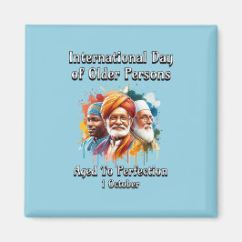 Internationaler Tag der älteren Menschen. Alter Magnet