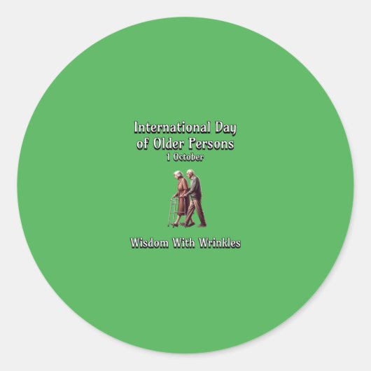 Internationaler Tag der älteren Menschen. Weisheit Runder Aufkleber (Vorderseite)