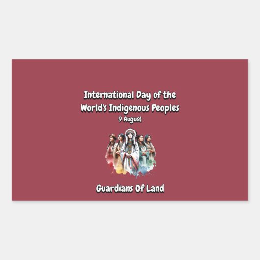 Internationaler Tag der autochthonen Bevölkerungsg Rechteckiger Aufkleber (Vorderseite)